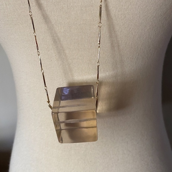 Anthropologie Long Cube Statement Necklace - Picture 7 of 9